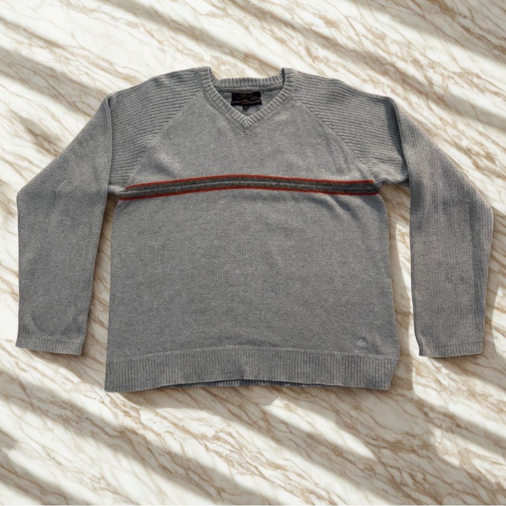 Tommy Hilfiger – Vintage L – Cotton V-Neck Sweater